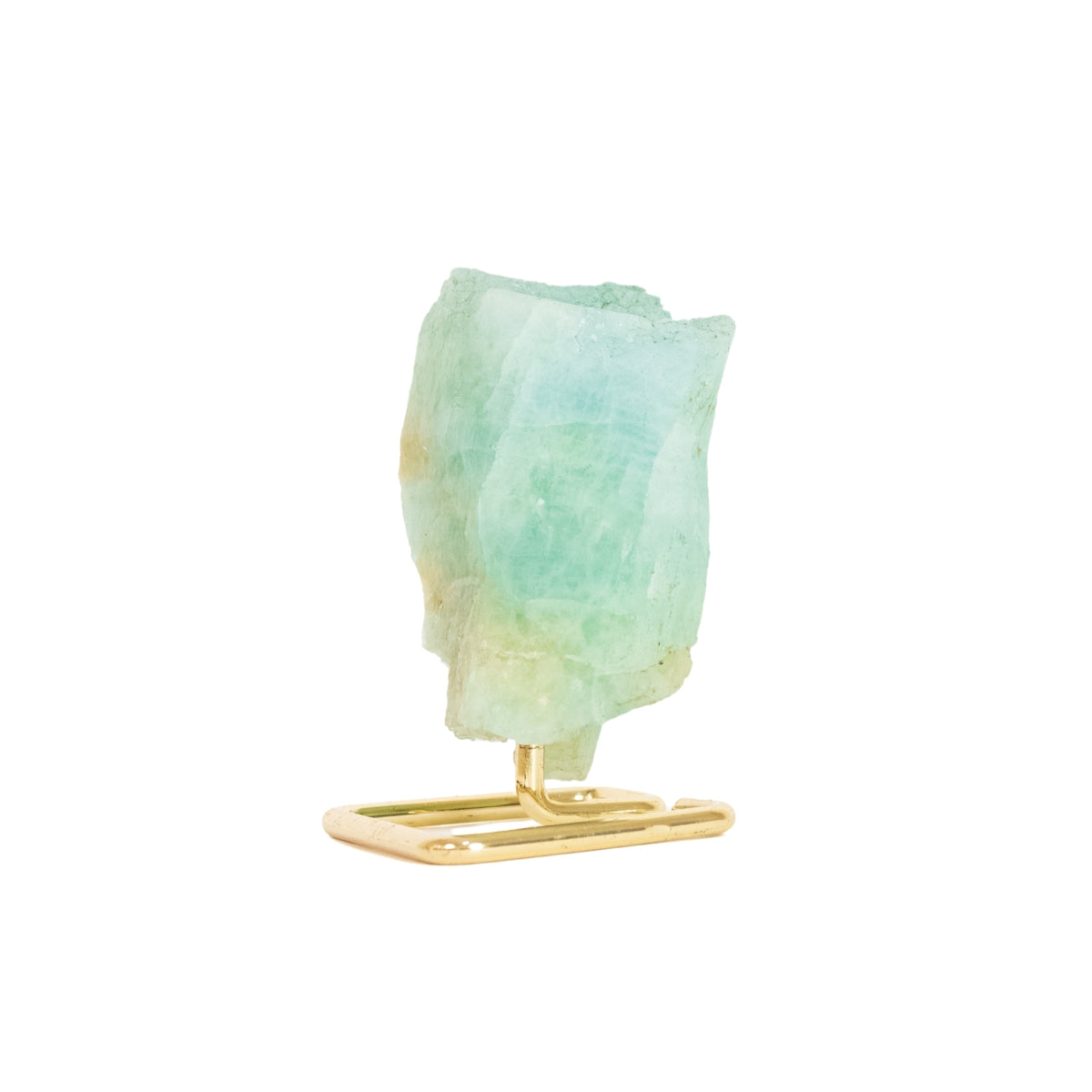 Pedra Água Marinha na Base Metal Dourado 568 gramas