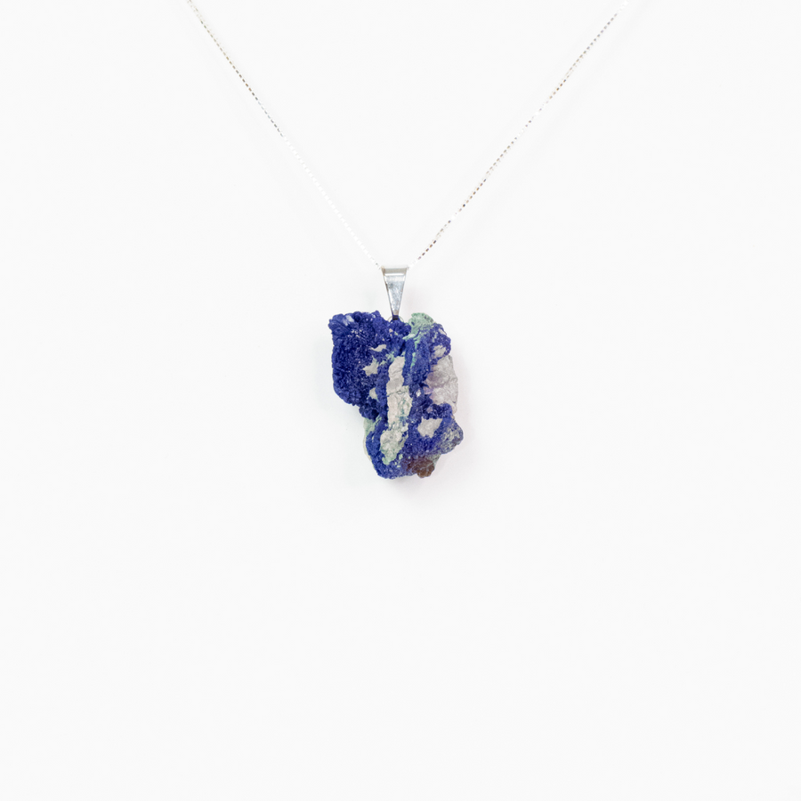 Pingente Pedra Azurita Natural 35 quilates Em Prata 950