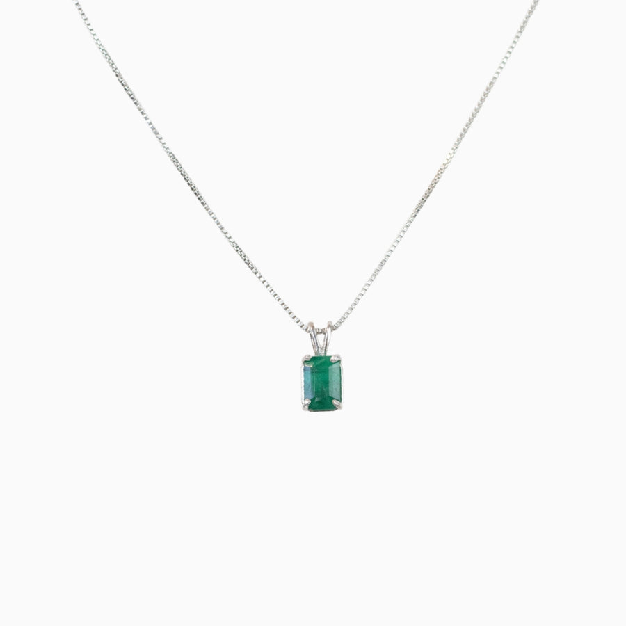 Pingente Pedra Esmeralda Brasileira Natural Prata 950
