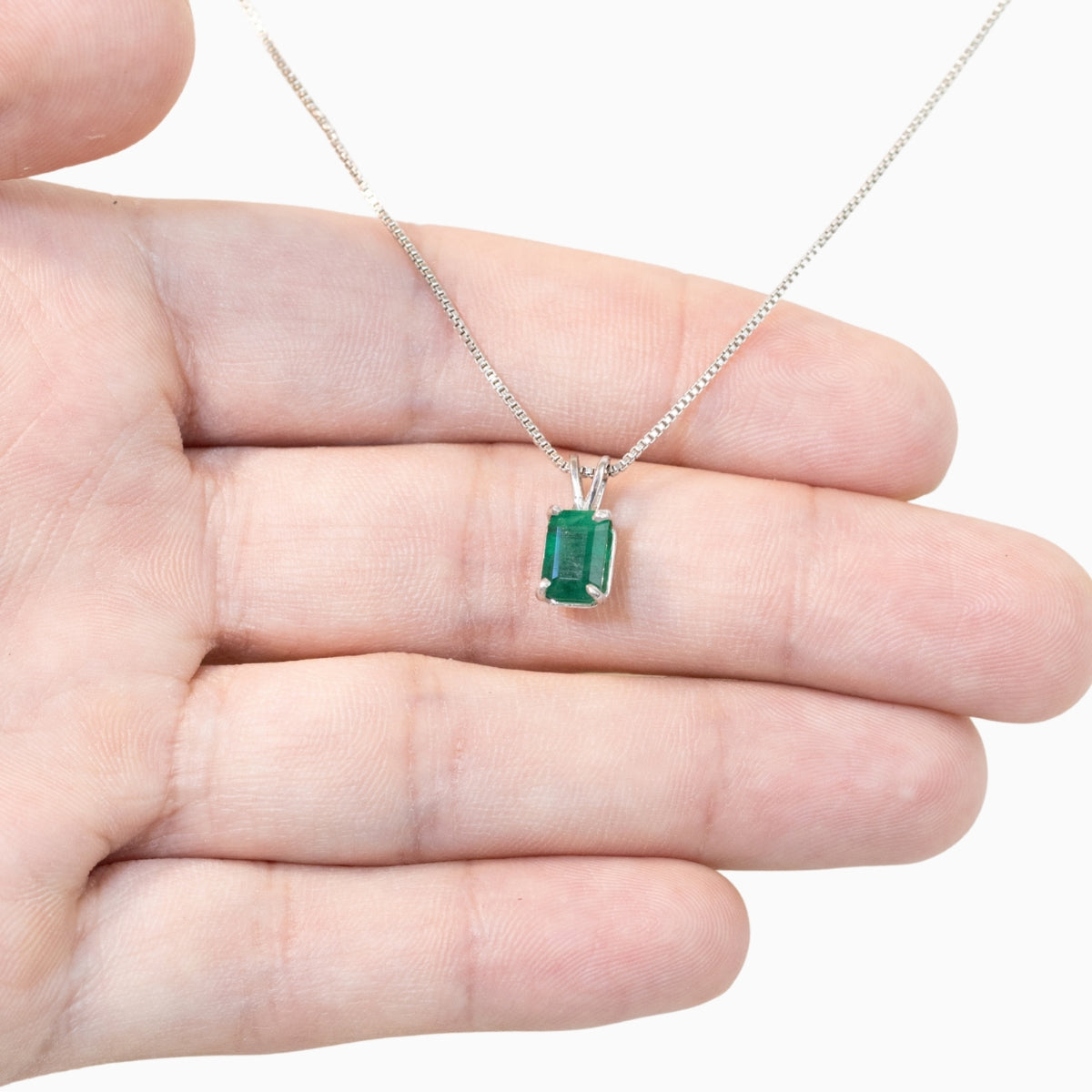 Pingente Pedra Esmeralda Brasileira Natural Prata 950