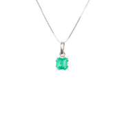 Pingente Pedra Esmeralda Colombiana Natural Prata 950 