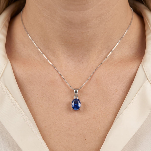 Pingente Pedra Tanzanita Natural, Lapidação Oval em Prata 925
