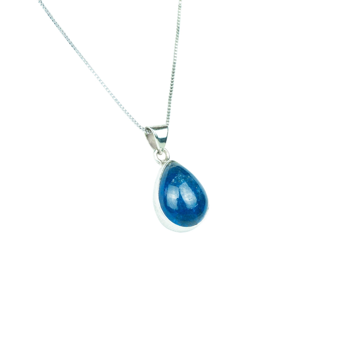 Pingente Pedra Tanzanita Natural, Cabochão Gota em Prata 925