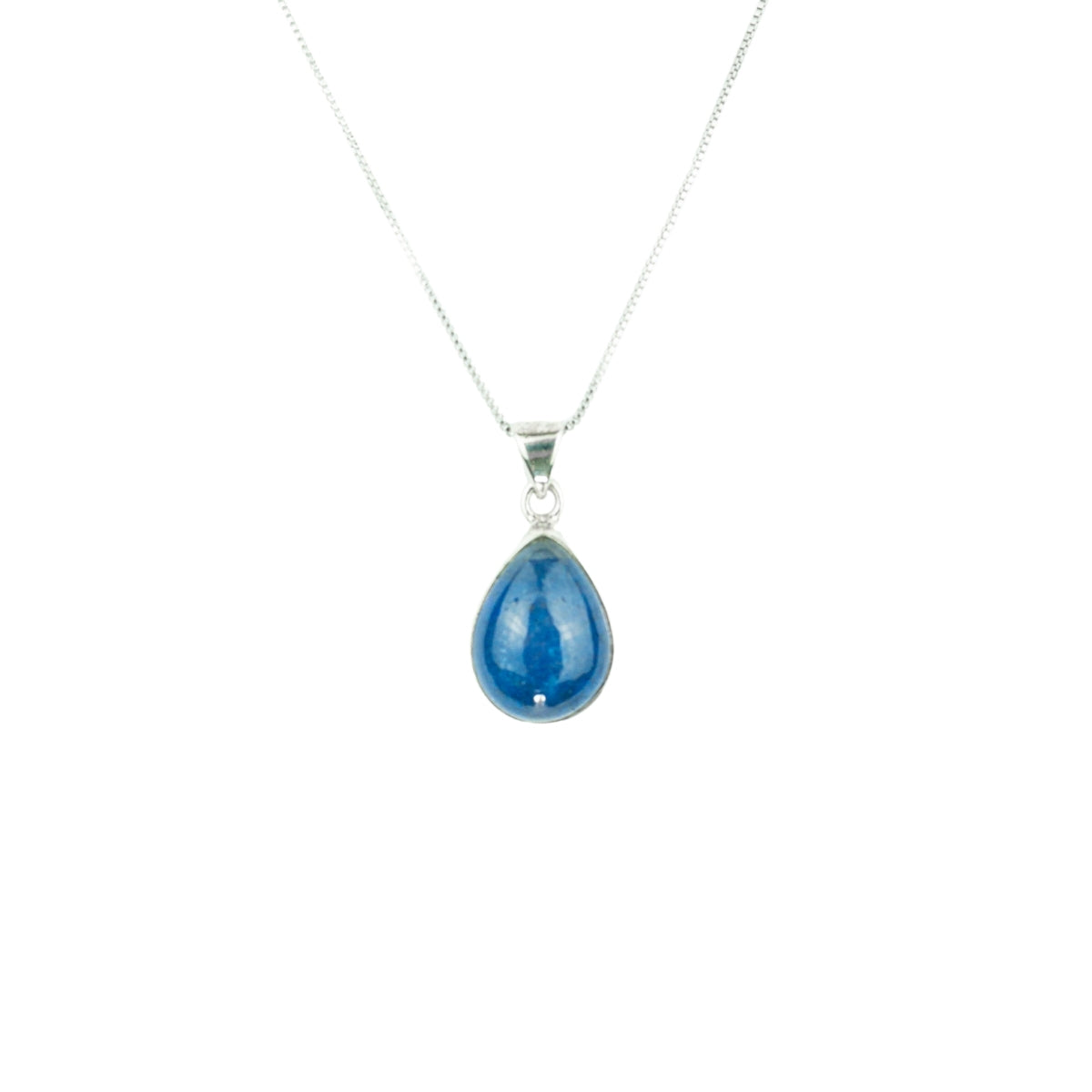 Pingente Pedra Tanzanita Natural, Cabochão Gota em Prata 925
