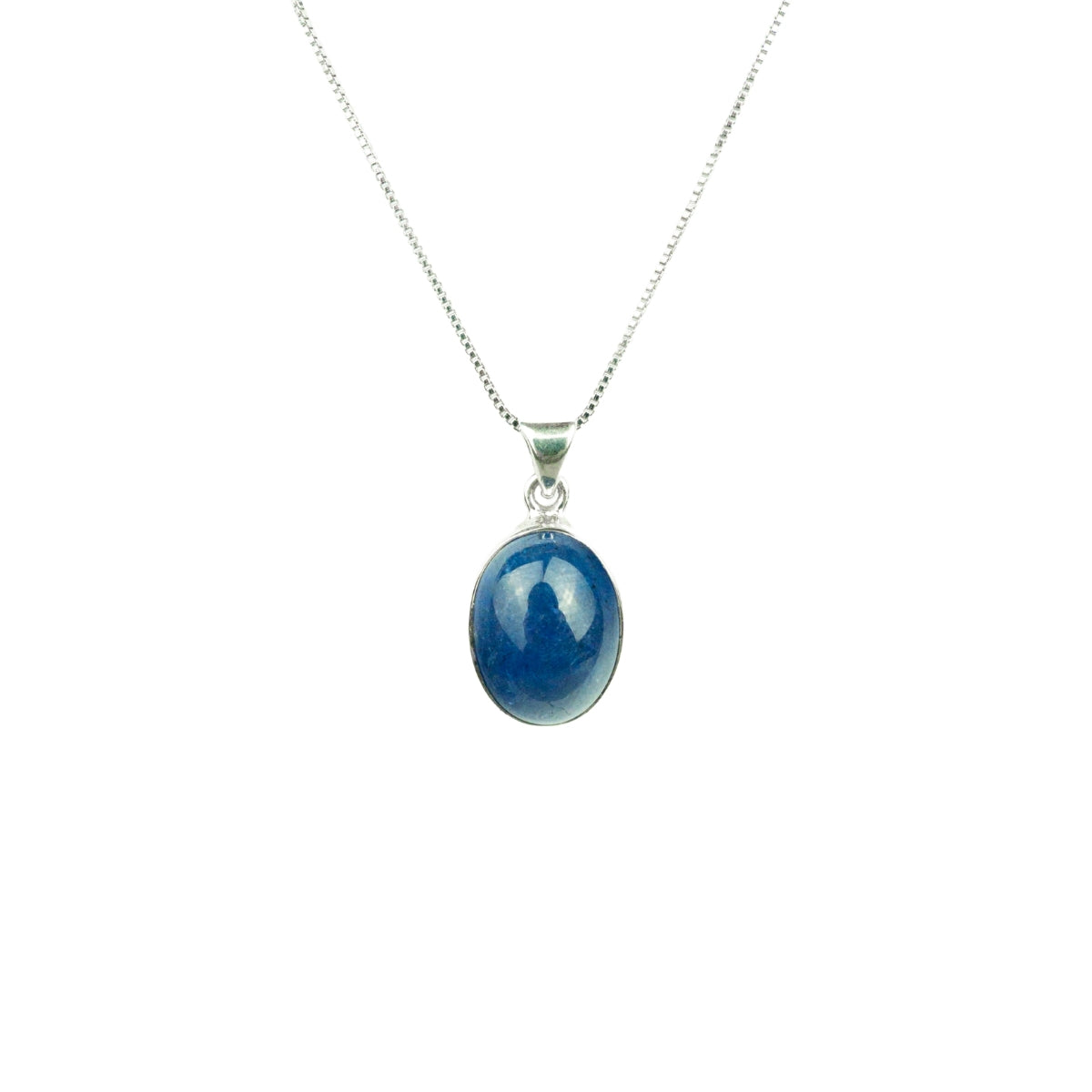 Pingente Pedra Tanzanita Natural, Cabochão Oval em Prata 925