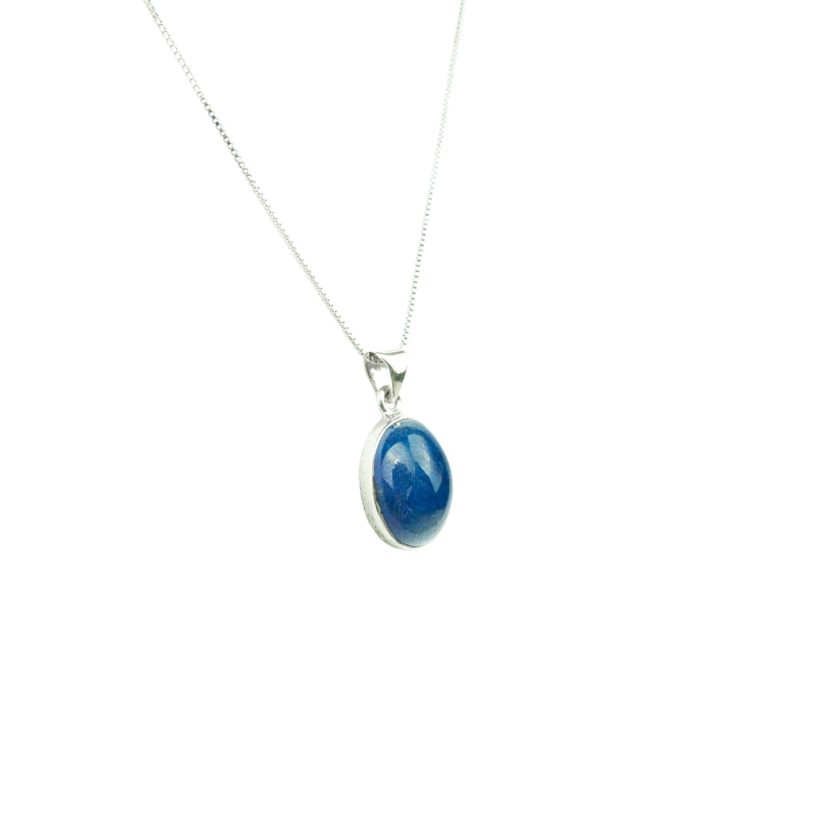 Pingente Pedra Tanzanita Natural, Cabochão Oval em Prata 925