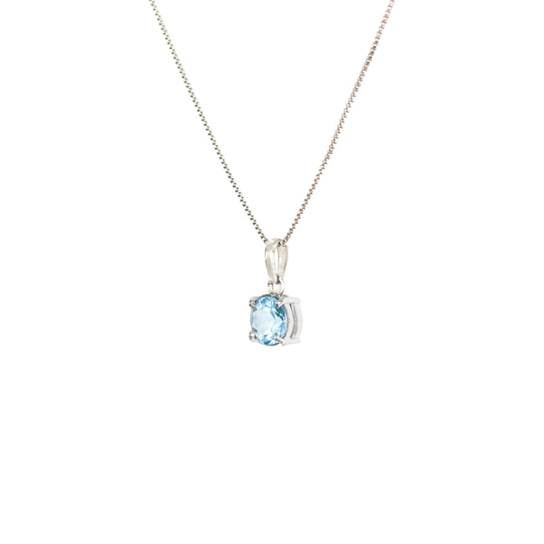 Pingente Topázio Azul Natural Lapidado Prata 950 - 5 Quilates