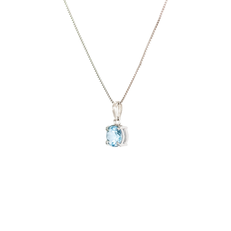 Pingente Topázio Azul Natural Lapidado Prata 950 - 5 Quilates