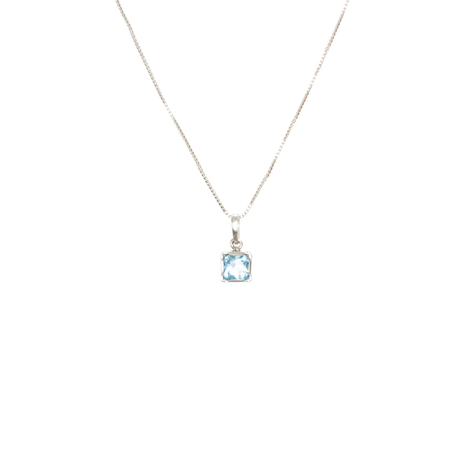 Pingente Topázio Azul Natural Lapidado Prata 950 - 6 Quilates