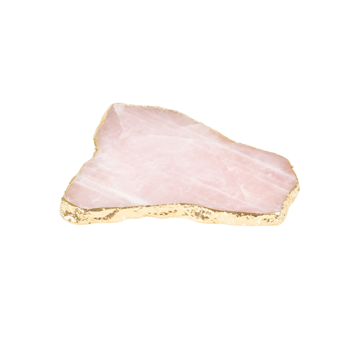 Porta Copo Quartzo Rosa Extra Banho Ouro 24k
