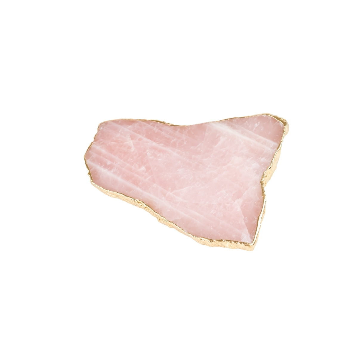 Porta Copo Quartzo Rosa Extra Banho Ouro 24k