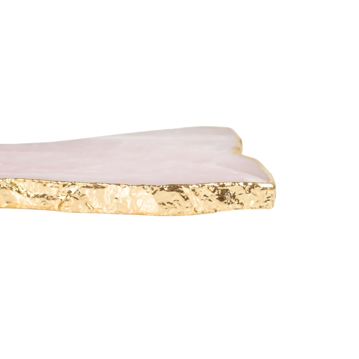 Porta Copo Quartzo Rosa Extra Banho Ouro 24k