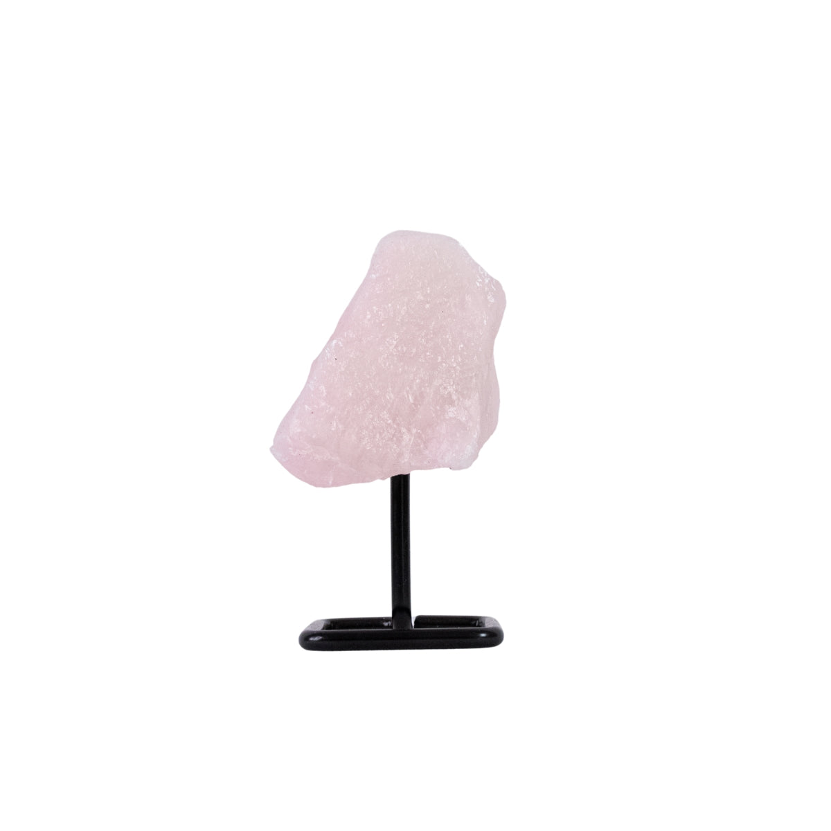 Quartzo Rosa Bruto Pequeno na Base Metal Preto 190 a 280 gramas