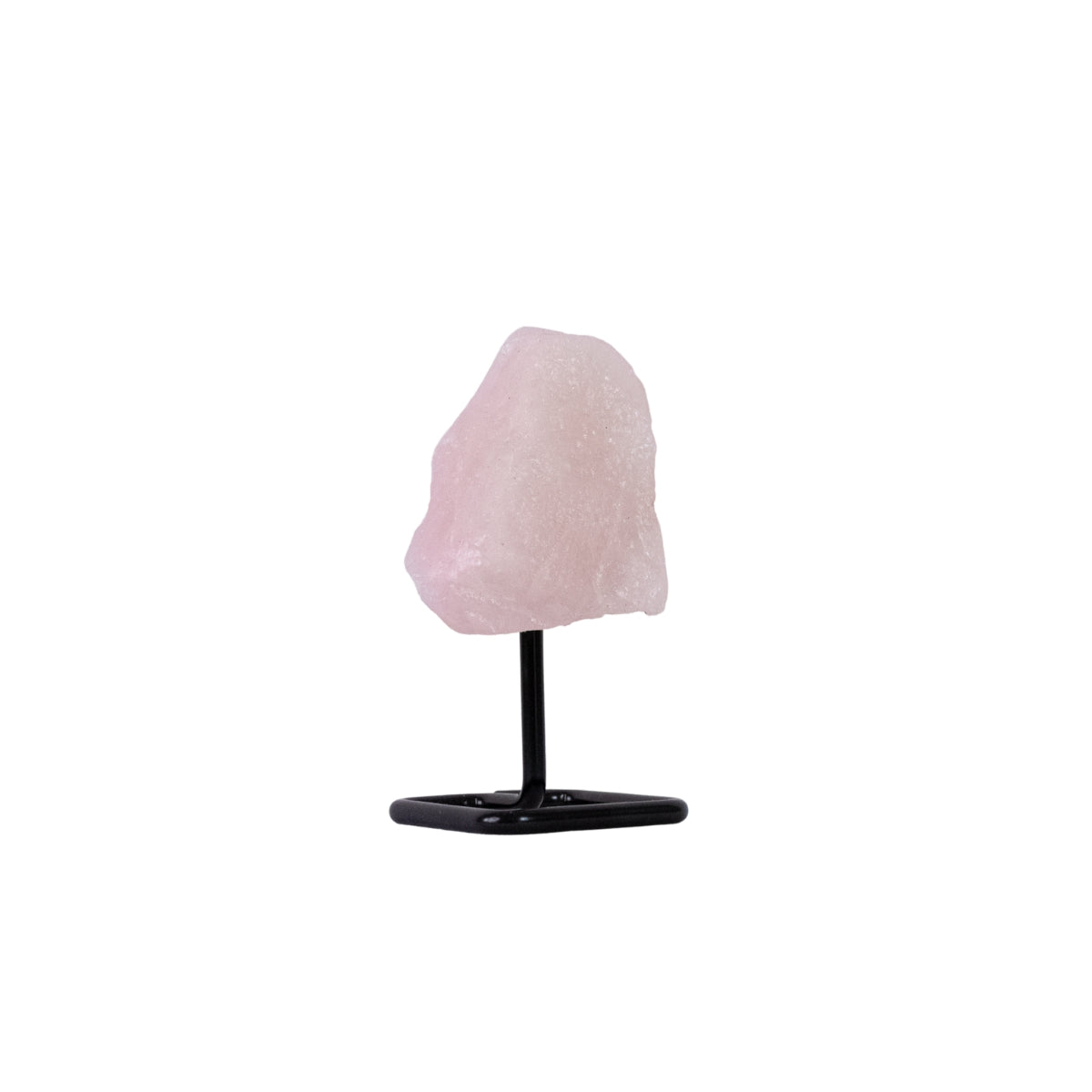 Quartzo Rosa Bruto Pequeno na Base Metal Preto 190 a 280 gramas