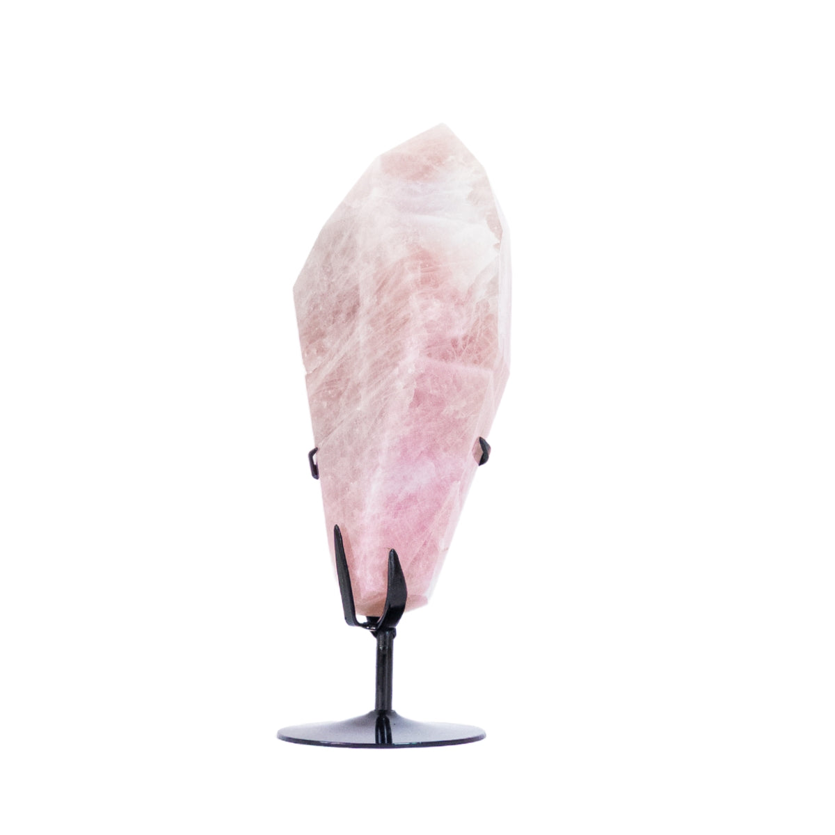 Quartzo Rosa Extra Polido na Base Metal Preto 3,950 kg (raro - coleção)