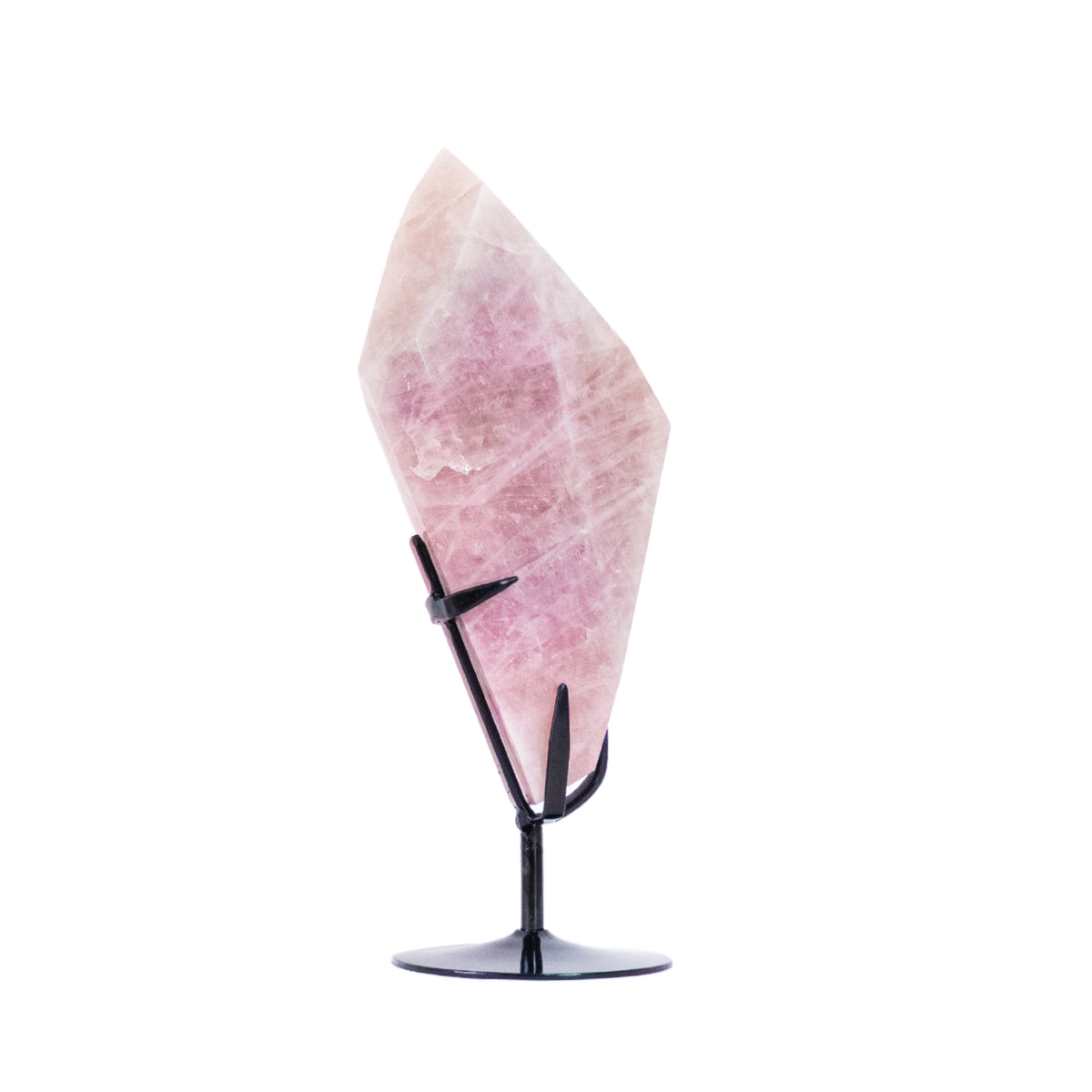 Quartzo Rosa Extra Polido na Base Metal Preto 3,950 kg (raro - coleção)