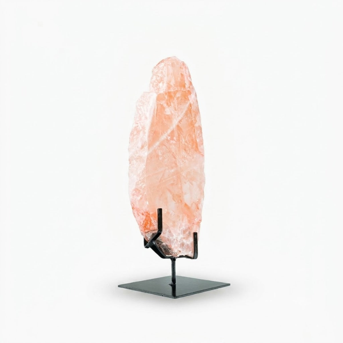 Quartzo Rosa Semi Polido Extra Cristalizado na Base Metal Preto 4,8 kg