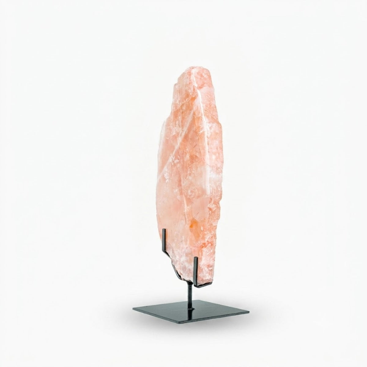 Quartzo Rosa Semi Polido Extra Cristalizado na Base Metal Preto 4,8 kg