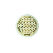 Selenita Chapa Energizadora Mandala Flor da Vida Dourada