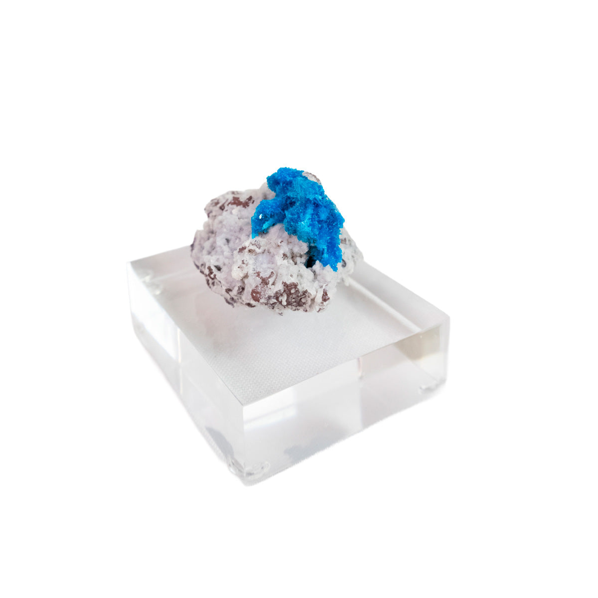 Shattuckite Natural Cristalizada Extra - Coleção - Raro na Base Acrílica 140 gramas