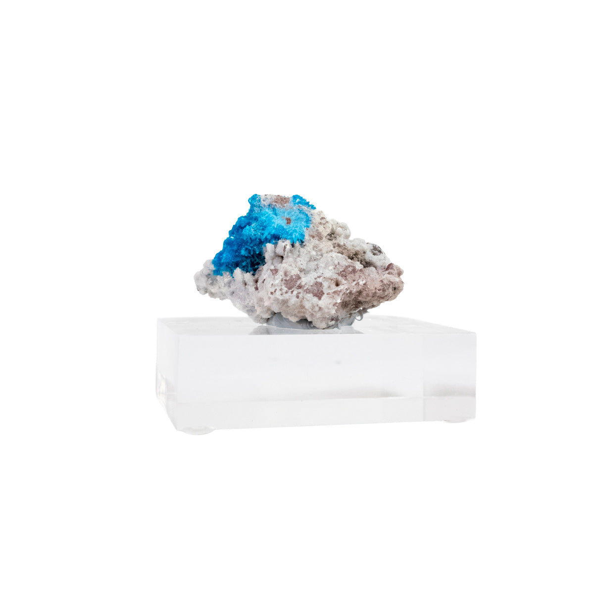 Shattuckite Natural Cristalizada Extra - Coleção - Raro na Base Acrílica 140 gramas