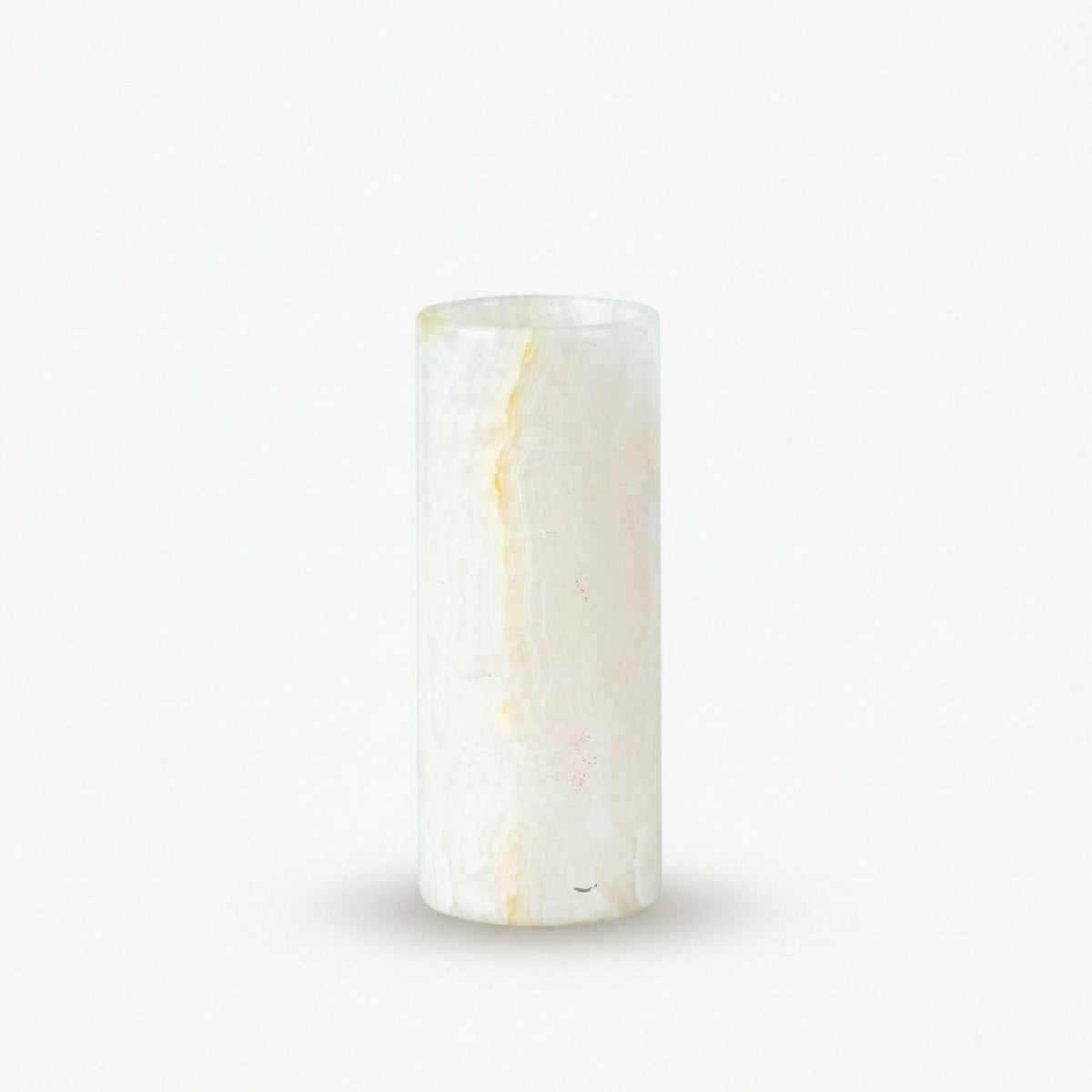 Vaso Cilíndrico Pedra Calcita Rosa