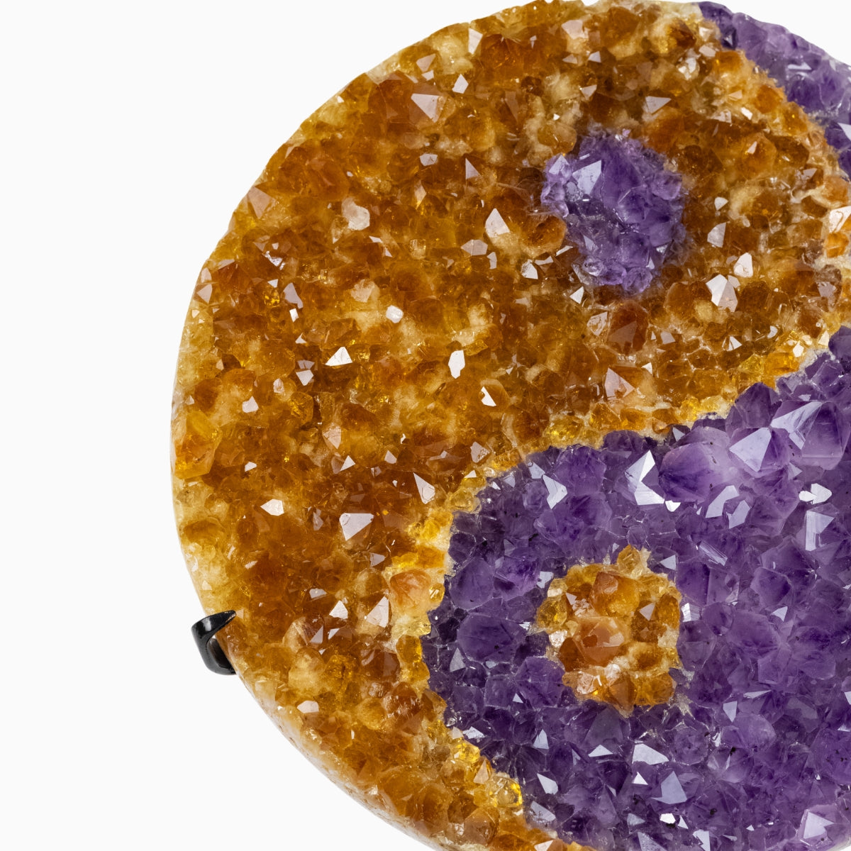 Yin Yang Drusa de Ametista e Citrino na Base Metal Preto 4,750 kg