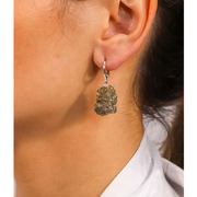 Brinco Piercing Argola Pirita Banho Prata