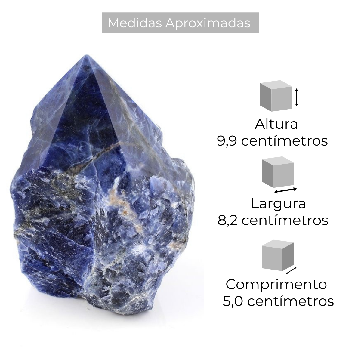 Ponta Pedra Sodalita 503 gramas