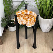 Mesa Drusa de Citrino Metal Preto Fosco