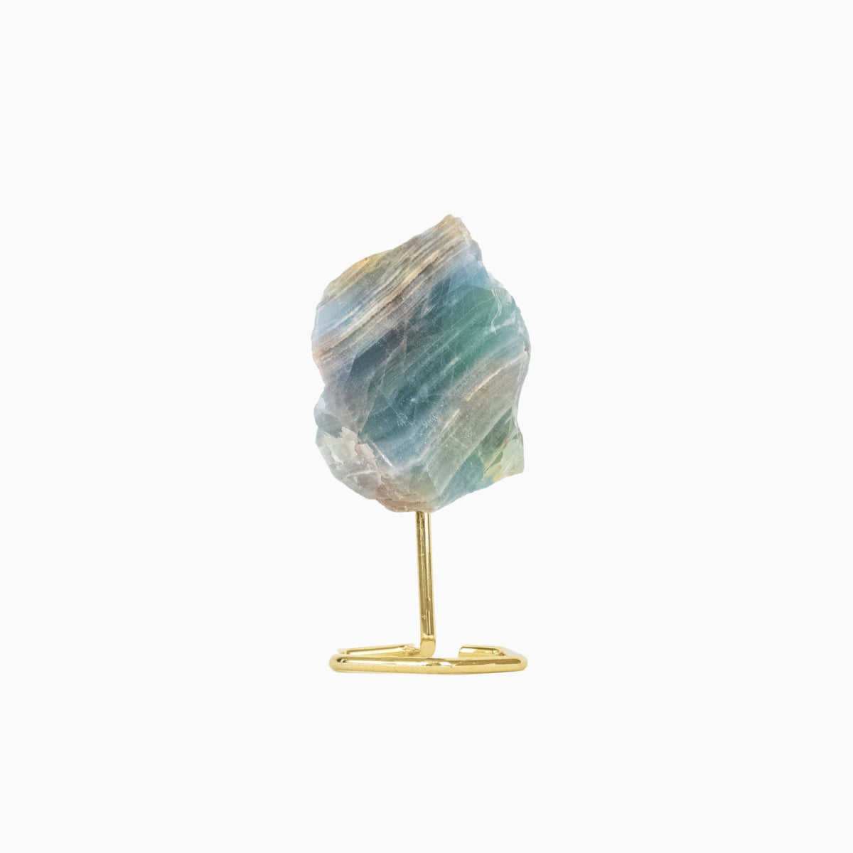 Ônix Azul Cielo Semi Polido na Base Metal Banho Ouro Dourado 440 a 600 gramas