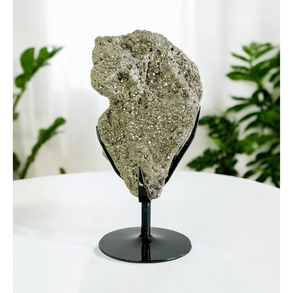 Pedra Pirita Na Base De Metal Preto 3,646 Kg