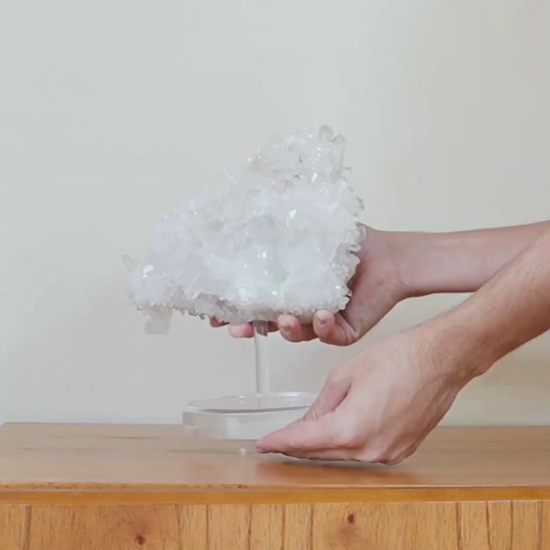 Drusa Quartzo Cristal Fada Cristalizado Extra na Base Acrílica 3,052 kg
